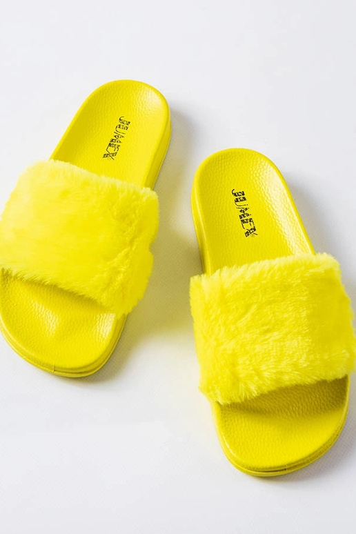 Infradito Raffaele in pelliccia gialla