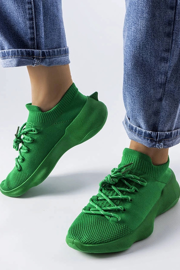 Sneakers in tessuto verde Côté