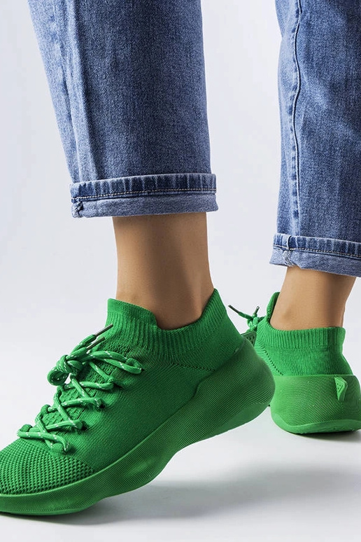 Sneakers in tessuto verde Côté