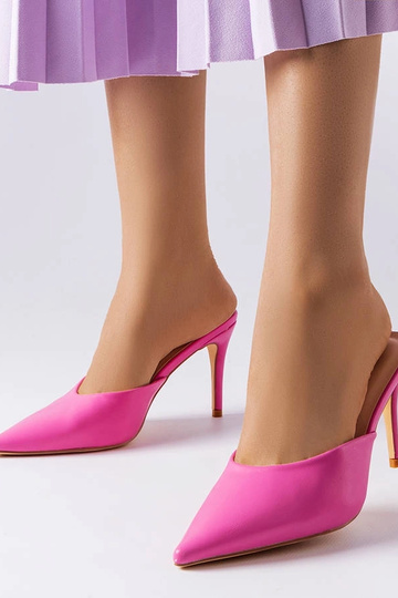 Mules con tacco alto Pink Drainer