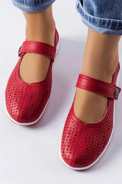 Scarpe in pelle rosse con...
