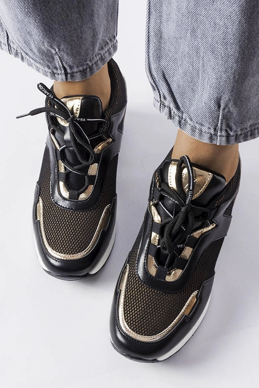 Scarpe sportive nere e dorate con...