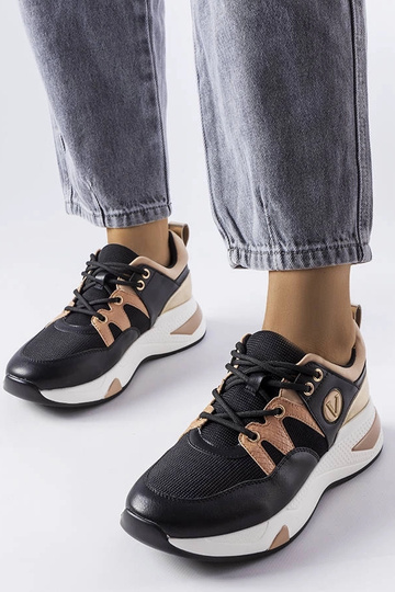 Sneakers Vinceza nere e oro