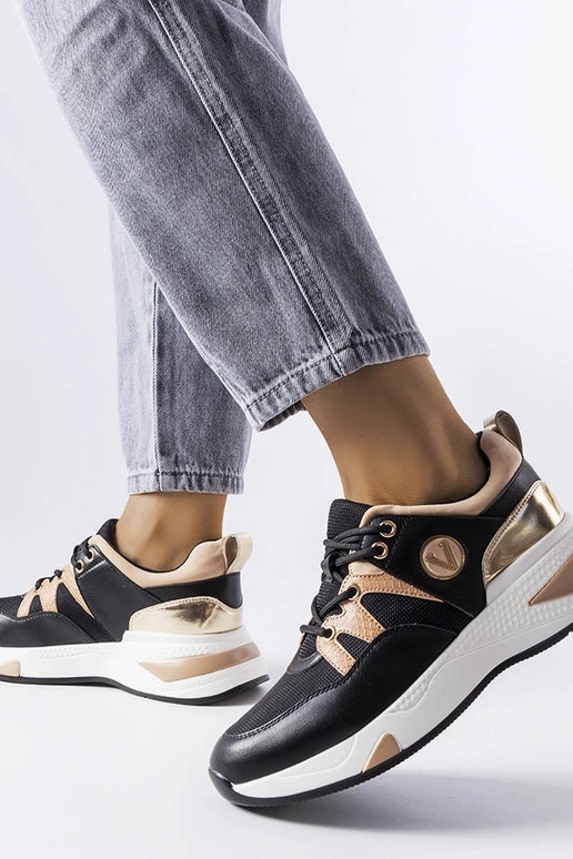 Sneakers Vinceza nere e oro