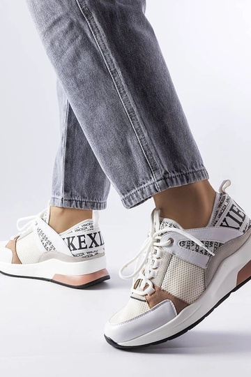 Sneakers Vinceza bianche e rosa 2
