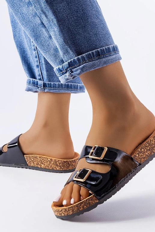 Infradito nere con suola in sughero...