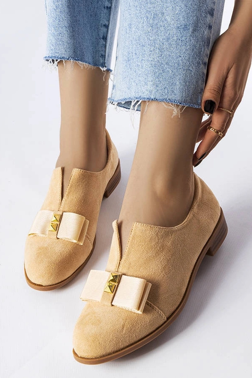 Scarpe con fiocco in pioppo beige