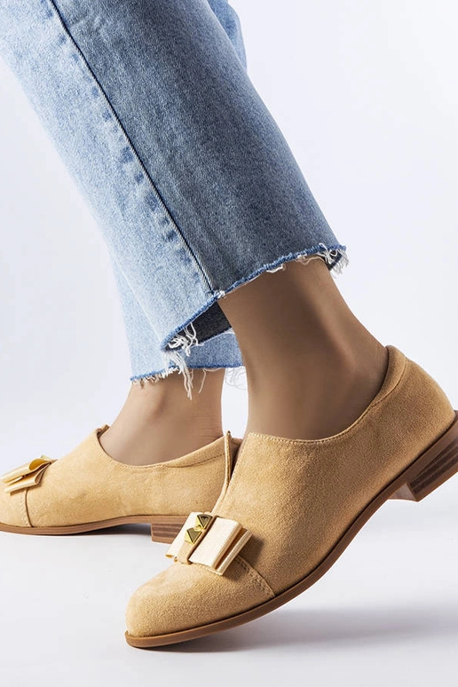 Scarpe con fiocco in pioppo beige