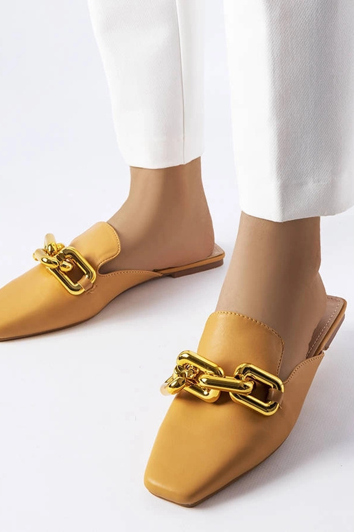 Infradito con catena in noce marrone