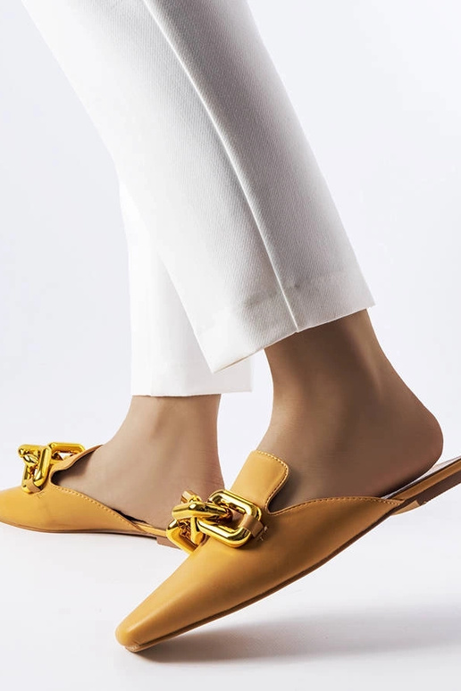 Infradito con catena in noce marrone