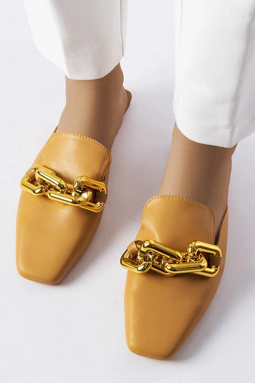 Infradito con catena in noce marrone