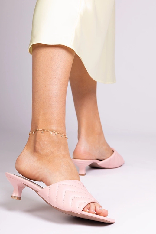 Ciabatte rosa con tacco basso, “Launay”