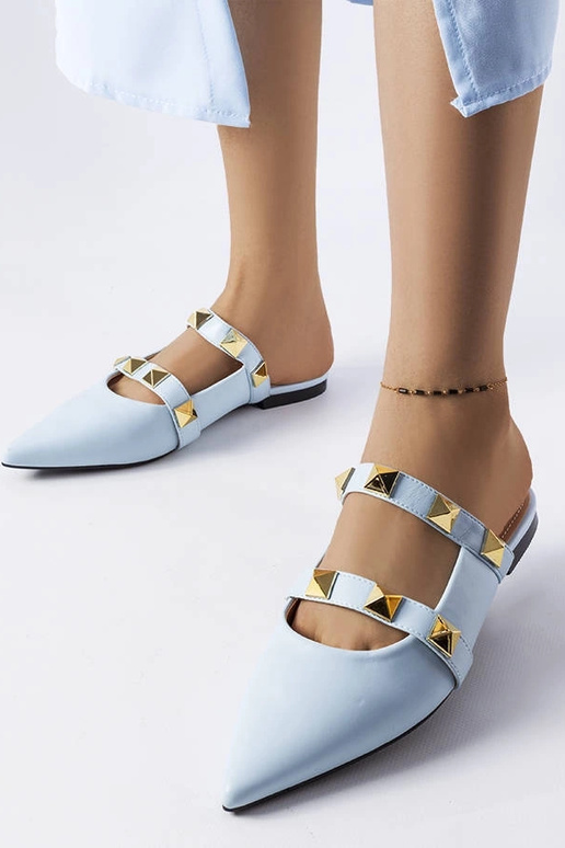 Mules borchiate blu Ruckman