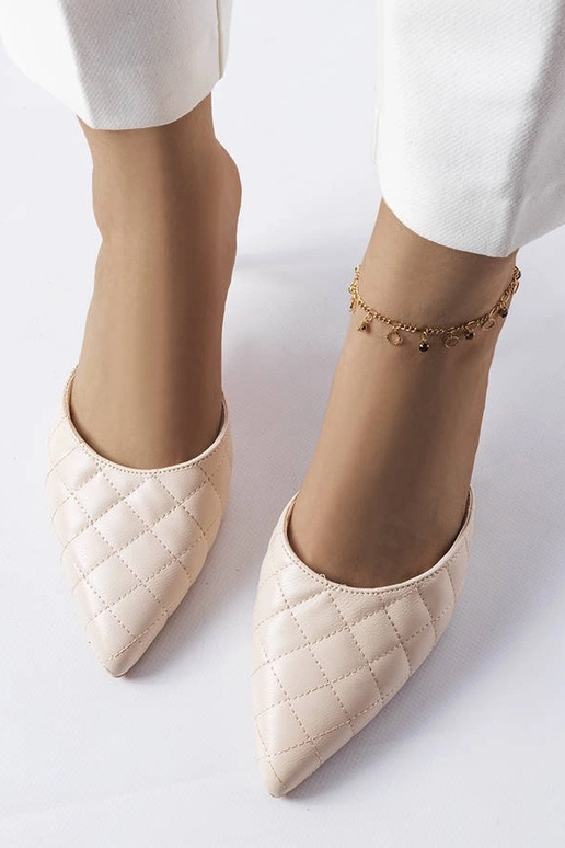 Mules stiletto trapuntate beige Lambert