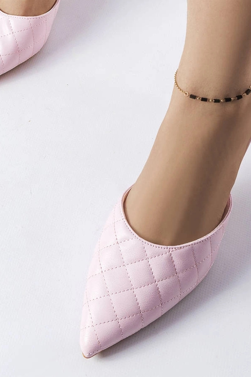 Slip-on trapuntate rosa con tacco a...