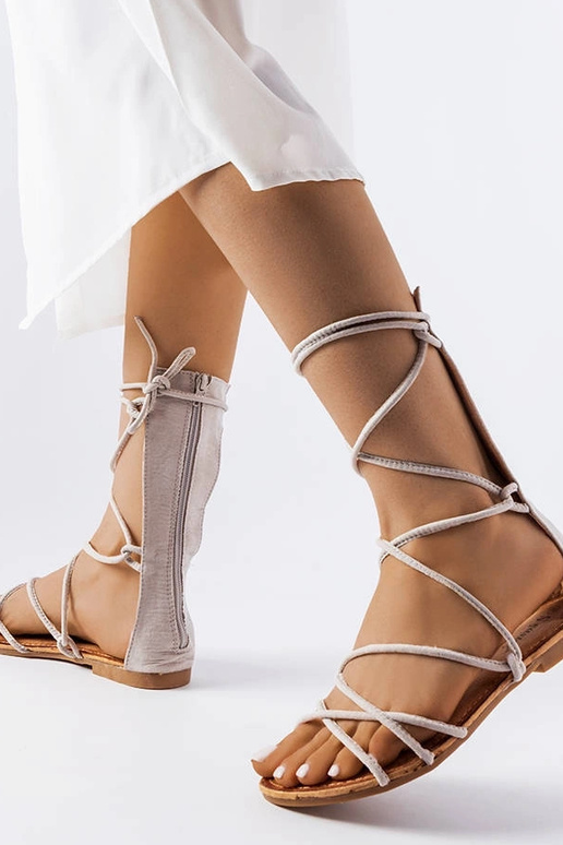 Sandali alti Heliport Grey con lacci