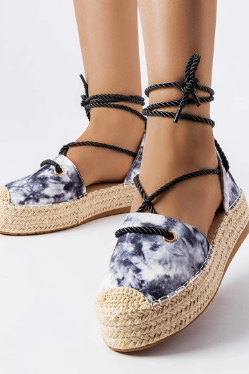 Espadrillas con plateau e lacci Duffet nere