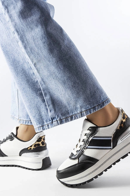 Sneakers nere con inserti glitter Lang