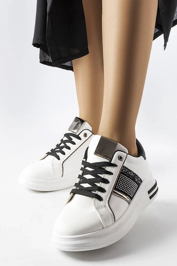 Sneakers nere e bianche con zirconi Xarles