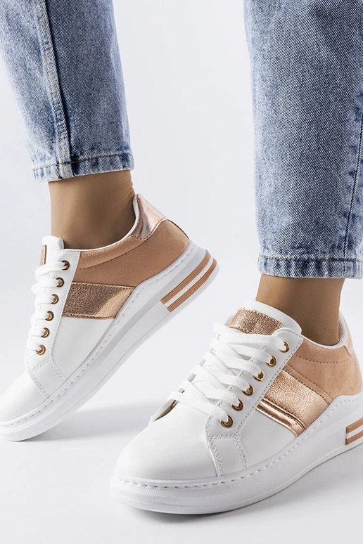 Sneakers bianche con inserti rosa Deans