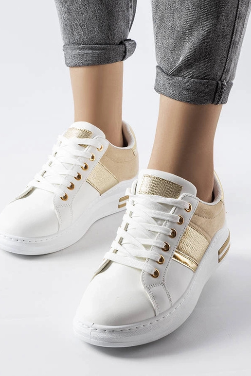 Sneakers bianche con inserti beige Deans