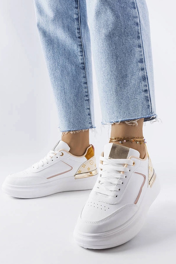 Sneakers bianche con inserti beige Margarita 2