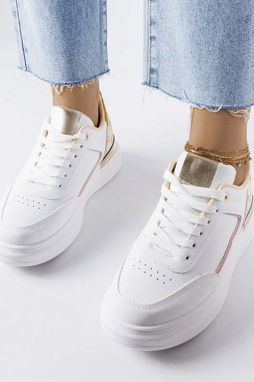 Sneakers bianche con inserti beige...
