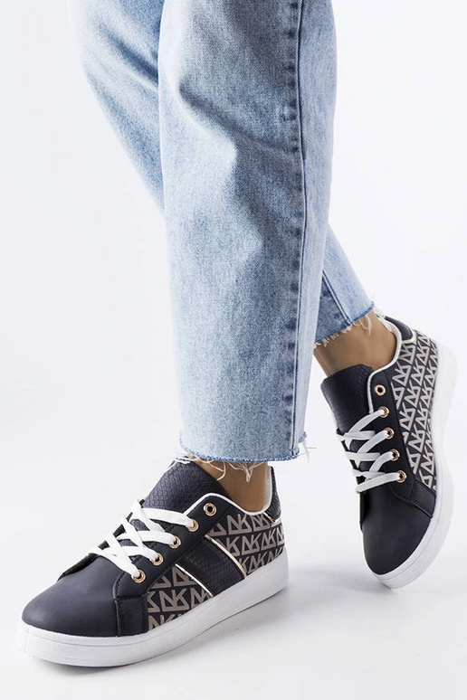 Sneakers blu navy decorate con il...