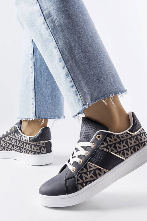 Sneakers blu navy decorate con il...