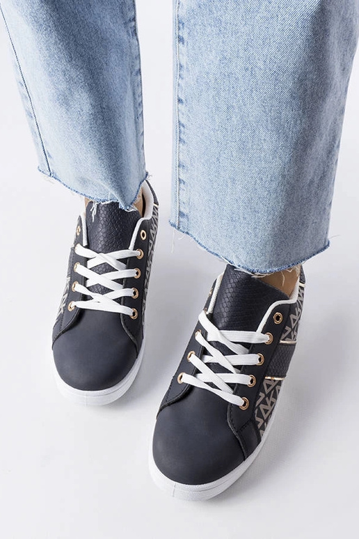 Sneakers blu navy decorate con il...