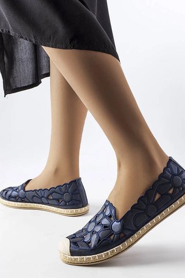 Espadrillas traforate blu navy Lamarre 2