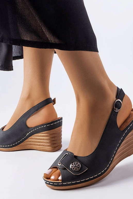 Sandali con zeppa Sheridan neri