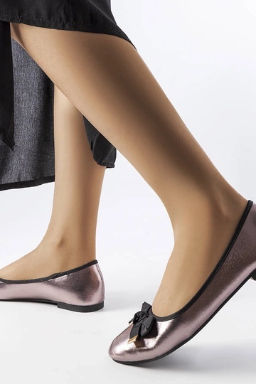 Ballerine metallizzate argento con fiocco Boro 2