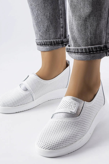 Sneakers Ethels in pelle traforata bianca
