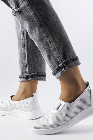 Sneakers Ethels in pelle traforata bianca 2