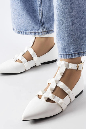 Ballerine bianche con spettacolare chiusura Blur