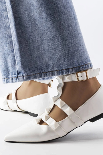 Ballerine bianche con spettacolare chiusura Blur 2