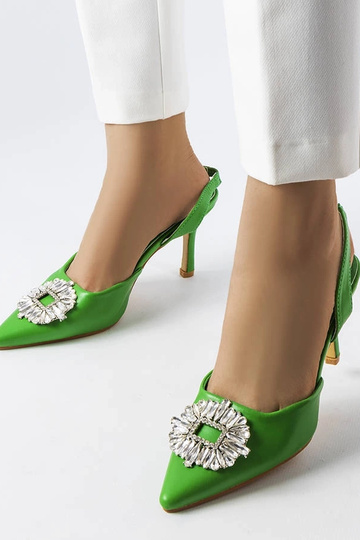 Tacco verde con strass Moïse