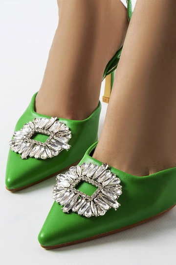 Tacco verde con strass Moïse 2