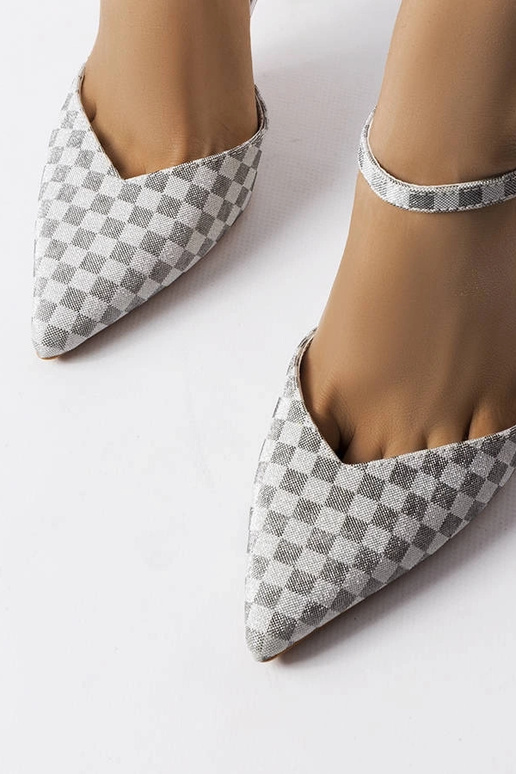 Tacco grigio lucido con motivo a...