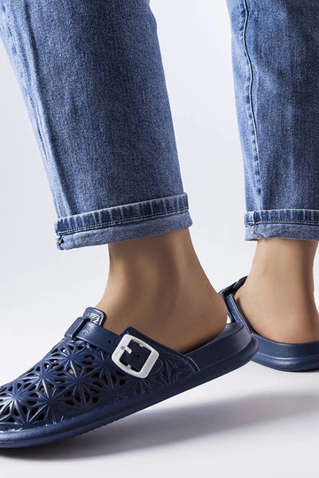 Infradito Peverell in gomma traforata blu navy