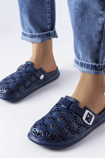 Infradito Peverell in gomma traforata blu navy 2