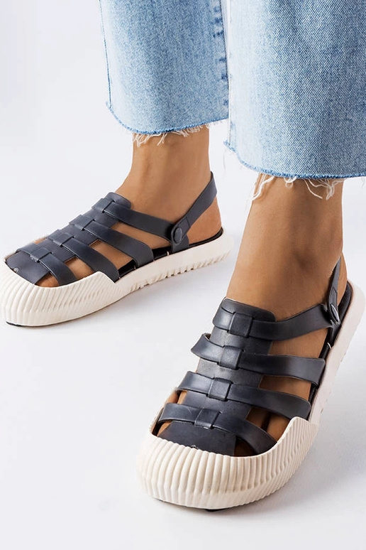 Sandali Canton in gomma nera