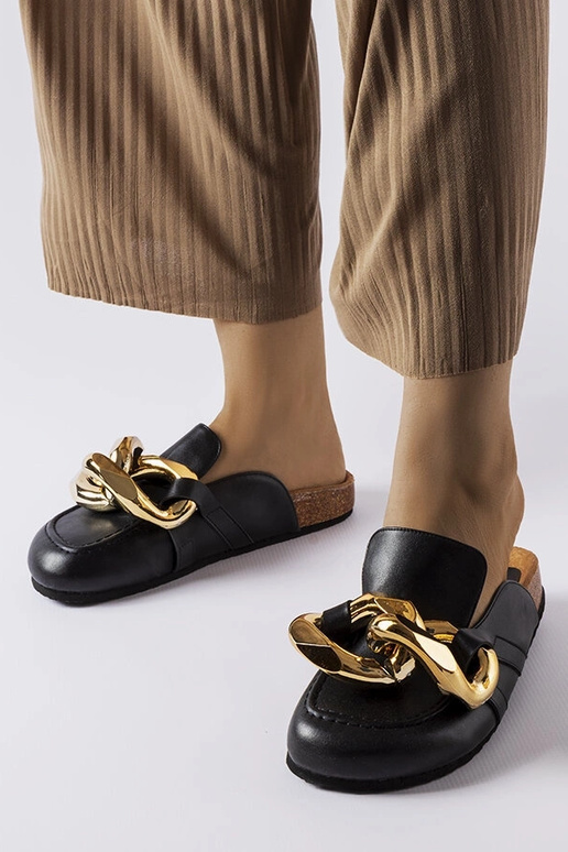 Infradito con catena Christelle nera