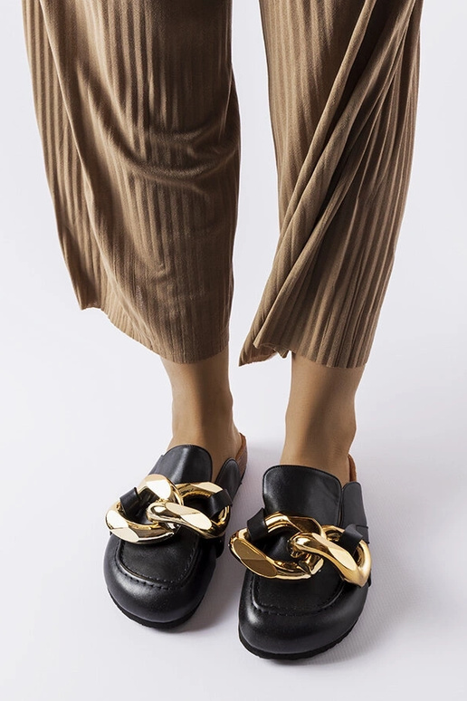 Infradito con catena Christelle nera