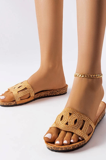 Infradito beige decorate...