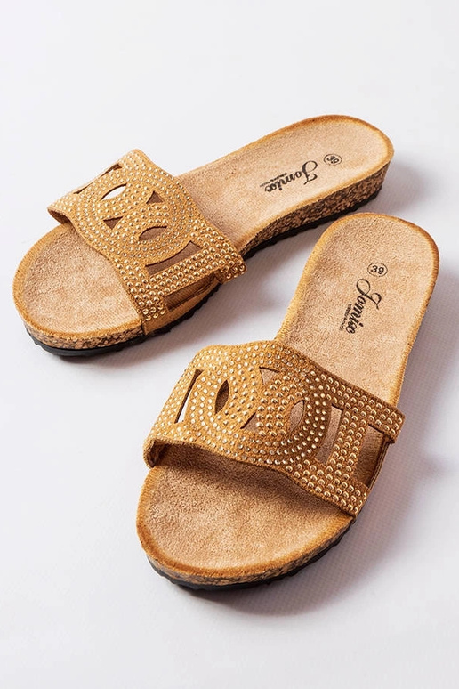 Infradito beige decorate con strass...