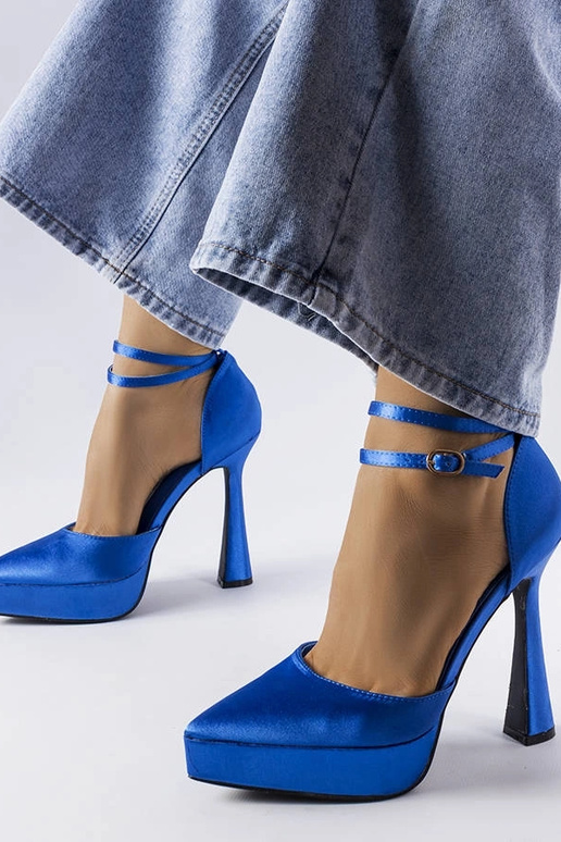Décolleté con tacco alto blu Dallas