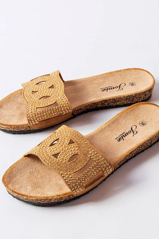 Infradito marroni decorate con strass...