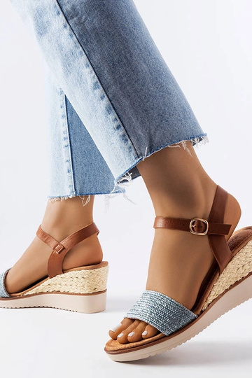 Sandali con zeppa Miami blu